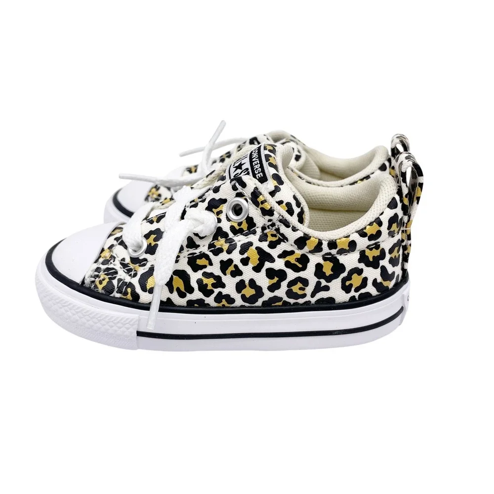 Converse Infant's Egret Metallic Leopard CTAS Street Slip Sneakers Size 5